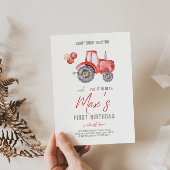 Red Tractor thema Verjaardag uitnodiging