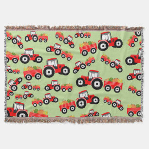 Red Tractor Truck Boerderij Produce Deken