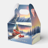 Red Train Christmas Tree Holiday Gift Box Bedankdoosjes (Achterkant)