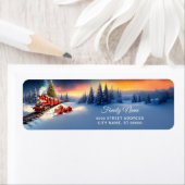 Red Train Christmas Tree Return Address Label (Insitu)
