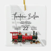 Red Train Familie Reünie Keramisch Ornament (Voorkant)