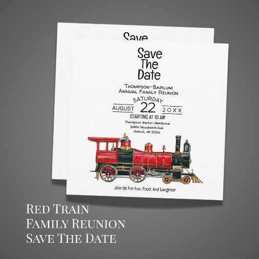 Red Train Familie Reünie Save The Date