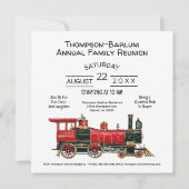 Red Train Familie Reünie uitnodiging (Achterkant)