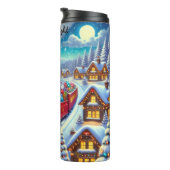 Red Train Festive Gingerbread Village Thermosbeker (Geroteerd rechts)