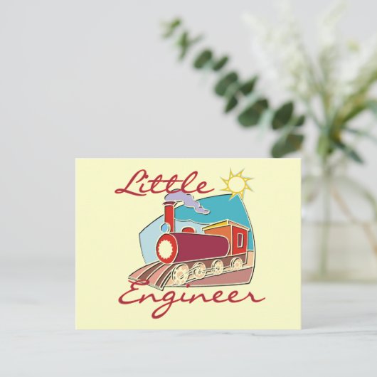 Red Train Little Engineer Tshirts en Gifts Briefkaart (Staand voorkant)