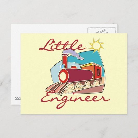 Red Train Little Engineer Tshirts en Gifts Briefkaart (Voorkant / Achterkant)