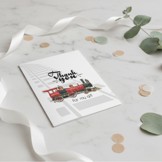 Red Train Rails Dank u Notitiekaartje