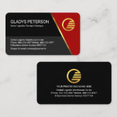 Red Trapezium Grey Layers Business Owner Visitekaartje (Voorkant / Achterkant)