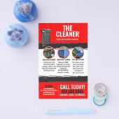 Red Trash Can Schoonmaak Service Flyer (Enkel)