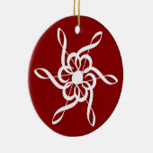 Red Treble Clef Snowflake Musical Ornament (Rechts)