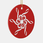 Red Treble Clef Snowflake Ornement musical (Droite)