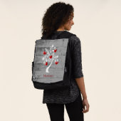 Red Tree of Hearts Personalized Backpack (Gedragen)