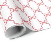 Red Trellis Bow | Coquette Christmas Cadeaupapier (Rol Hoek)