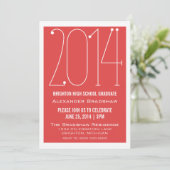 Red Trendy 2014 Graduation Invitation (Debout devant)