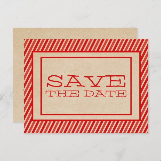 Red Trendy Stripes Enregistrer la carte postale Da (Devant / Derrière)