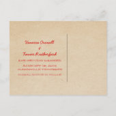 Red Trendy Stripes Save the Date Briefkaart (Achterkant)