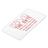 Red Trendy Typography Save the Date Magnet Magneet (Linkerzijde)