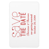 Red Trendy Typography Save the Date Magnet Magneet (Verticaal)
