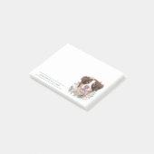  Red Tri Aussie met bloemen | Gepersonaliseerd Post-it® Notes (Schuin)