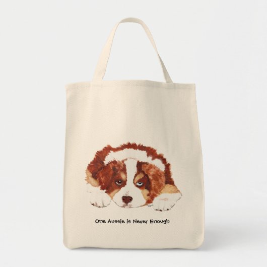 Red Tri Australian Shepherd Puppy Tote Bag (Voorkant)
