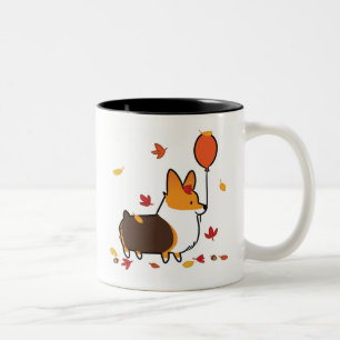 Red Tri-Color Corgi Autumn Mok   CorgiDingen