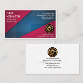 Red Triangles Blue Check Transporter Visitekaartje (Voorkant / Achterkant)