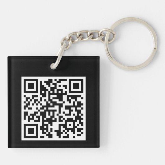 Red Tribal Dragon Black QR-code Sleutelhanger (Achterkant)