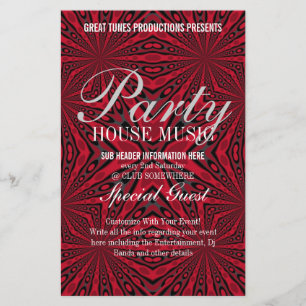 Red Tribal Funky Party Music Club Event Flyer