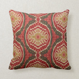 Red Tribal Ikat Accent Pillow Kussen
