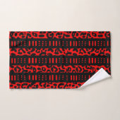 Red Tribal Leopard Print Bad Handdoek (Handdoek)