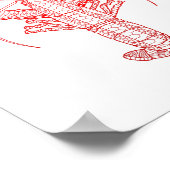 Red Tribal Lobster Poster (Hoek)