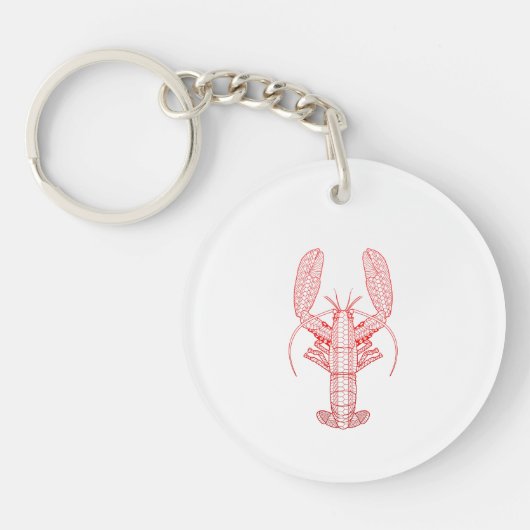 Red Tribal Lobster Sleutelhanger (Voorkant)