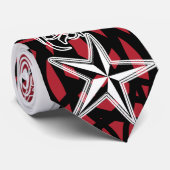 Red Tribal Rock Star Stropdas (Opgerold)