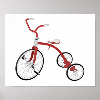 Red  Tricycle Kinder Décor Print Poster
