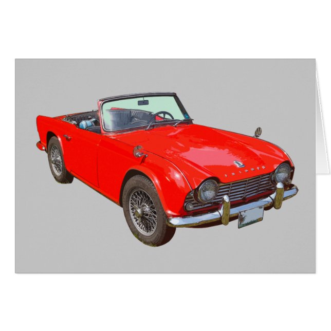 Red Triumph Tr4 Convertible Sportauto (Voorkant Horizontaal)