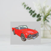 Red Triumph Tr4 Convertible Sportauto Briefkaart (Staand voorkant)