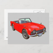 Red Triumph Tr4 Convertible Sportauto Briefkaart (Voorkant / Achterkant)