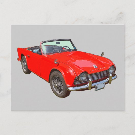 Red Triumph Tr4 Convertible Sportauto Briefkaart (Voorkant)