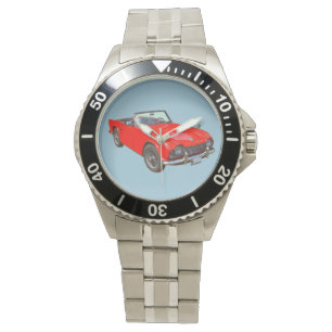 Red Triumph Tr4 Convertible Sportauto Horloge