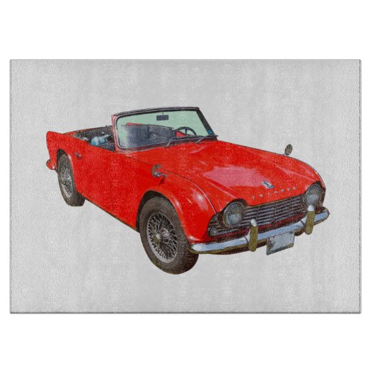 Red Triumph Tr4 Convertible Sportauto Snijplank (Voorkant)