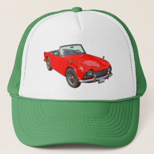 Red Triumph Tr4 Convertible Sportauto Trucker Pet