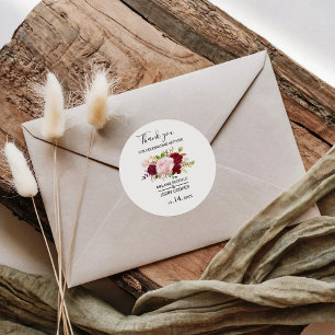 Red Tropical en Romantisch Bedankt Favor Ronde Sticker