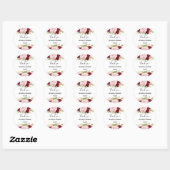 Red Tropical en Romantisch Dank u Favor Ronde Sticker (Vel)