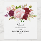 Red Tropical et romantique Mariage Étiquettes de v (Étiquettes simples)