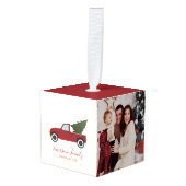  Red Truck 3 Foto Kubus Ornament (Voorkant hoekig)