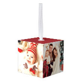  Red Truck 3 Foto Kubus Ornament (Achter hoekig)