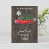 Red Truck Adventure Rustic Baby shower Invitation Kaart (Staand voorkant)