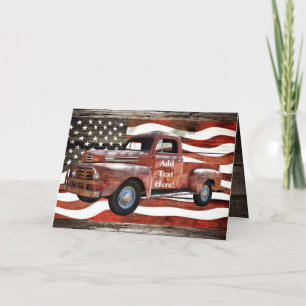 Red Truck American Flag Hartelijk dank Bedankkaart
