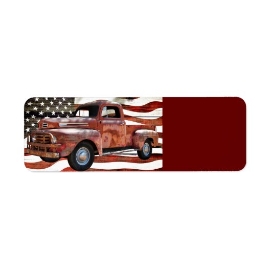  Red Truck Amerikaanse vlag Etiket (Voorkant)