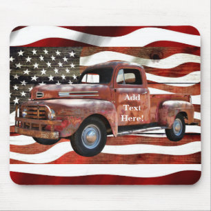  Red Truck Amerikaanse vlag Muismat